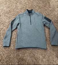 Arc'teryx Men's Gray Fleece 1/4 Zip Mock Neck Pullover Long Sleeve Size M
