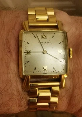 Super Seltene UNIVERSAL GENÈVE Cioccolatino Vintage Gold Uhr 18k / 750 - Bild 1 von 4