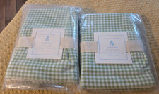 lot 2 NEW Pottery Barn Kids Sabrina Basket Liner Green Gingham Retired Medium