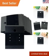 100 Pcs Earring Display Cards 1.7x 2inch Black Velvet Plastic