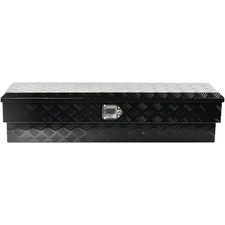 Aluminum 48"x13"x13" Black Side Tool Box Truck Pickup Trailer Storage Bed w/Lock