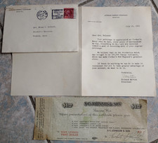 Antique 1931 Jordan Mash Company Boston Letter &S.C. Johnson & Son Coupon Early