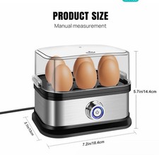 6-Egg Cooker Compact Electric Easy Egg Boiler Boiling Poaching Breakfast Maker