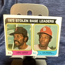 Topps 1974 #204 Lou Brock Tommy Harper Stolen Base Leaders League Leaders