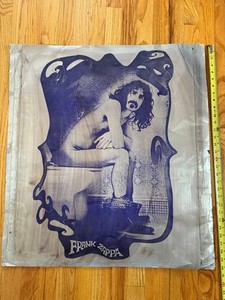 Vintage  FRANK ZAPPA on TOILET Poster on Metal not marked aprox 27 x 30