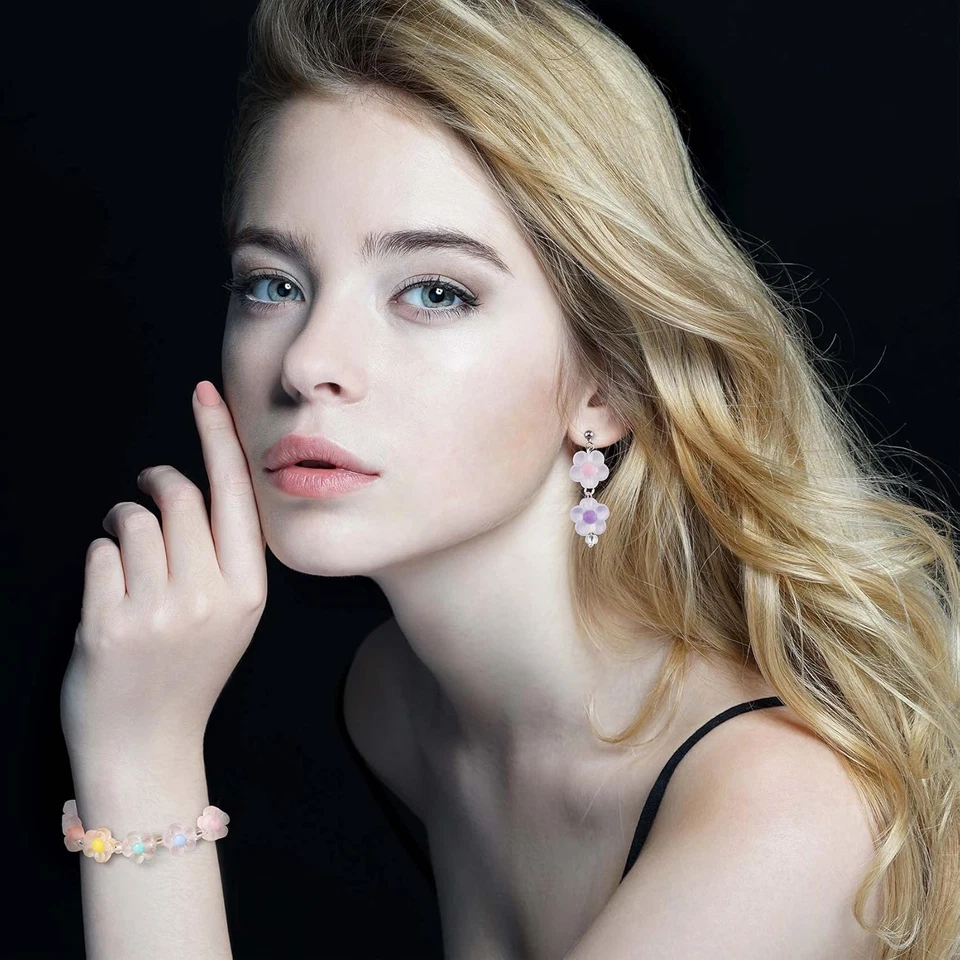 182Pcs Transparent Flower Beads, Mix Candy Colors Flower Bead Used for DIY Je... - Image 3 of 4