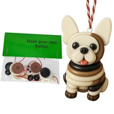 DIY Button dog Ornament Kit, Christmas Buttons Craft Making Set Xmas Gift