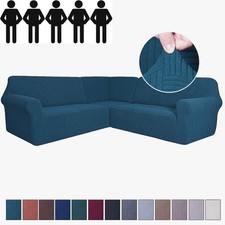 Stretch Sectional Corner Couch Cover L-Shaped Slip Cover Fit Jacquard Sofa Cover