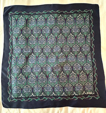 Liberty of London Silk scarf 27 inches in deep blue