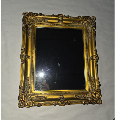 Vintage Gold Baroque/Rococo Ornate Framed Accent Wall Mirror 23x20 Rectangle