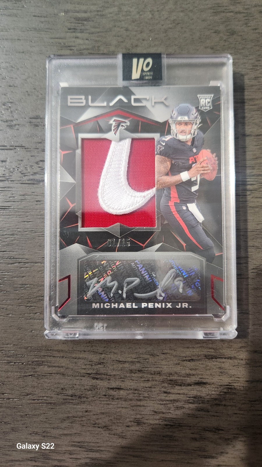 2024 Panini Black - Rookie Patch Autograph Michael Penix Jr. #201 Ruby 1/15