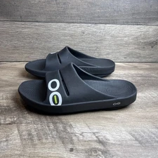 OOFOS OOahh Unisex M11/W13 Sport Sandals Black Rubber Casual Slip On Slide