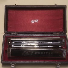 Huang Musette 24 Tremolo Harmonica Key C Metal Chrome Finish with Case