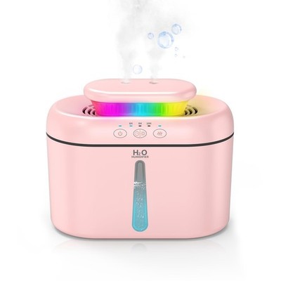 AMZBOSS Luftbefeuchter für Schlafzimmer, leise 28dB, 2L große Kirschblüte rosa 