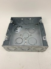 Steel City 72151-1/2&3/4E 4-11/16" Square Steel Box,1-1/2" Deep, 1/2" &3/4" KO's