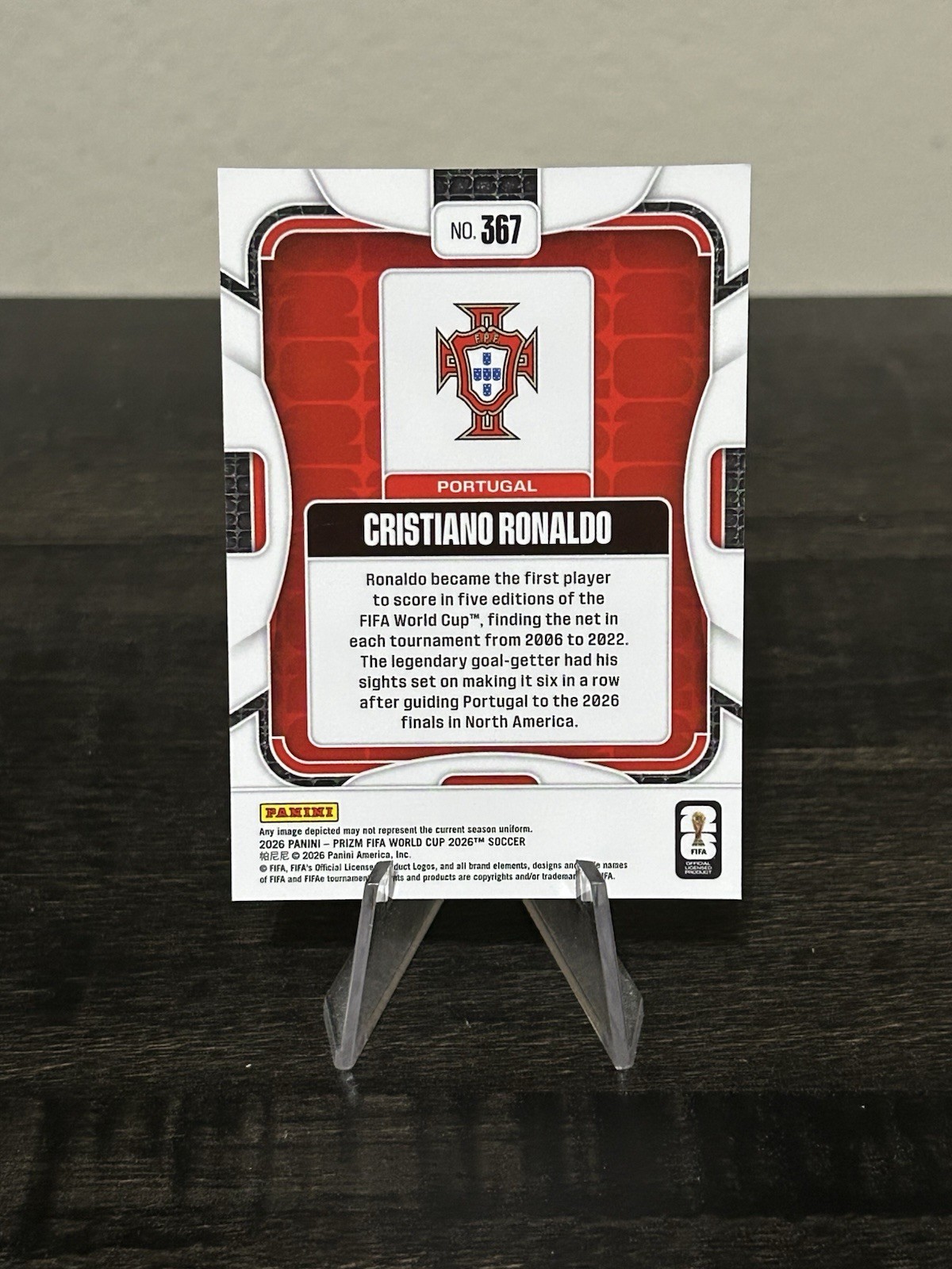 2026 Panini Prizm Fifa World Cup - Cristiano Ronaldo #367 Portugal view 2