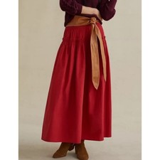Anthropologie Mare Mare Red Circle Maxi Skirt in Medium