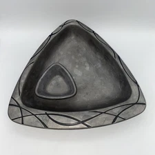 Lenox Pewter Metal Chip And Dip Tray triangle set