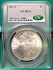 1881-S $1 Morgan Silver Dollar - CAC MS63