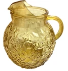 Vintage 1970s Milano Ball Pitcher Anchor Hocking Yellow Gold Bumpy Glass