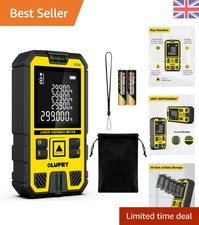 Portable Laser Measure with Bubble Levels and Memory - 50m Range, Certified