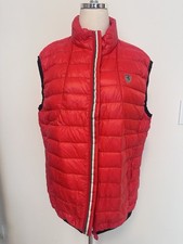 Vintage Scuderia Ferrari Racing Puffer Vest Full Zip Men’s Size XL Red Quilted