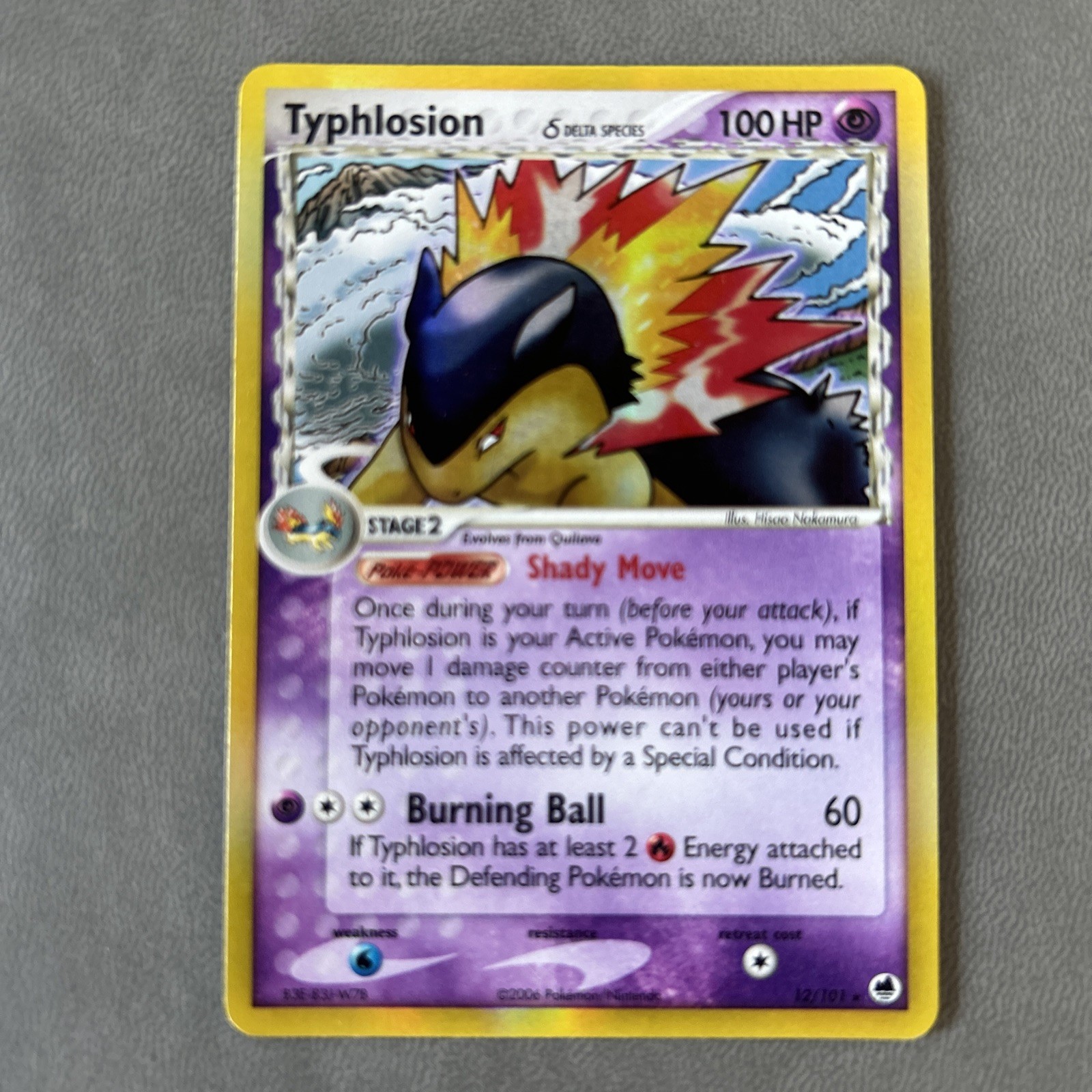 Typhlosion Delta Species 12/101 Holo Rare Ex Dragon Frontiers Pokemon 555 NM