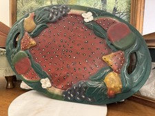Vintage Obstständer Tablett Wassermelone Trauben Erdbeere Platte Servieren Deko