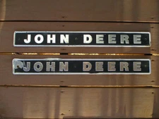 Vintage John Deere Tractor/Dozer/Crawler 24" Metal Emblems (2) Sign