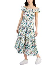 Nautica Womens Ruffled Maxi Dress