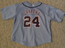 Majestic Kids Size 24M - Detroit Tigers Miguel Cabrera Baseball Grey Jersey!!!