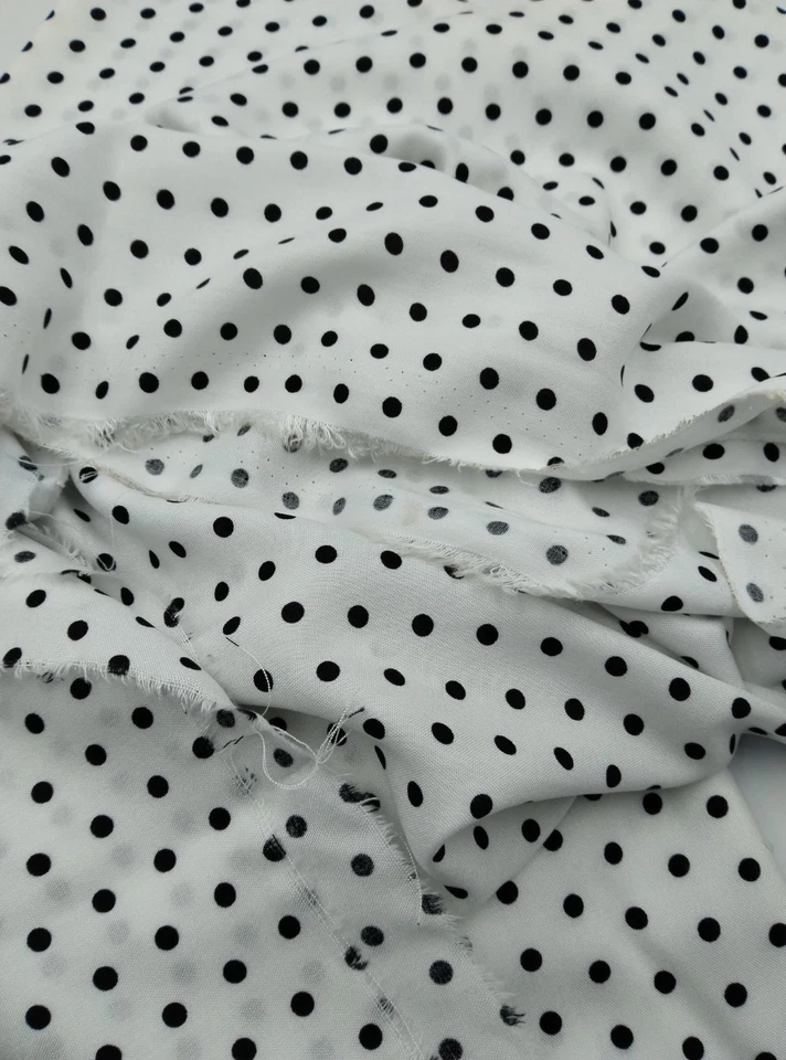 Polka Dot Viscose Cotton Fabric for Dresses, Blouses & Skirts 150x100cm - Image 2 of 4