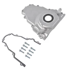 Front Timing Cover with Dual 10an Turbo Oil Drain Ports for GM Gen 3 LS Engines
