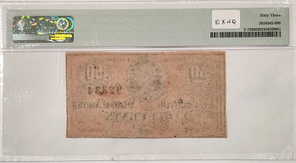 1864 Confederate States of America CSA 50 Cents T-72 | PCGS 63 Choice UNC - Image 2 of 2