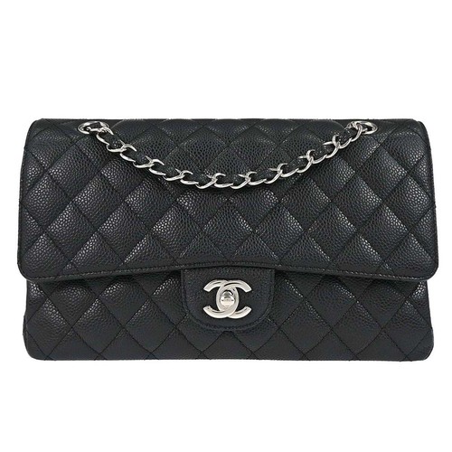 Chanel Black Calfskin Medium Classic Double Flap Shoulder Bag 167316