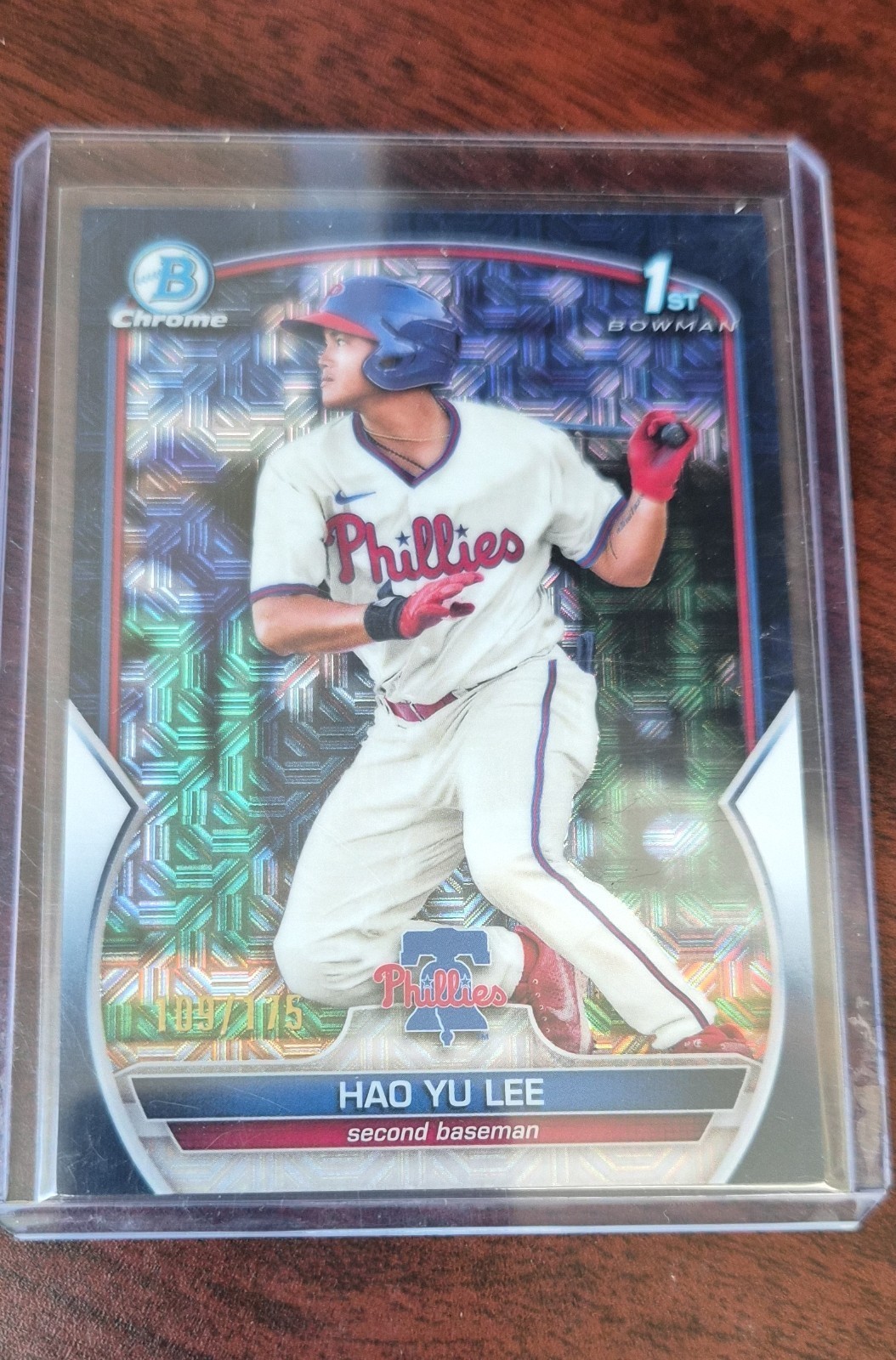 2023 Bowman - Chrome Prospects Hao Yu Lee #BCP-52 Navy Mojo Refractor /175 (RC)