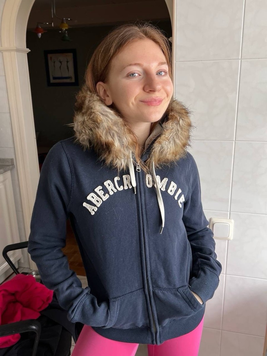 Abercrombie Fitch Fur Fuzzy Full Zip Hoodie Y2K LGB Hype Style