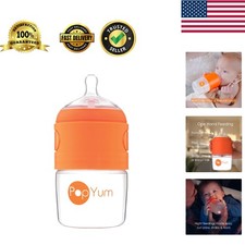 BPA-Free 5oz Anti-Colic Baby Bottle with Slow Flow Nipple - Orange Design
