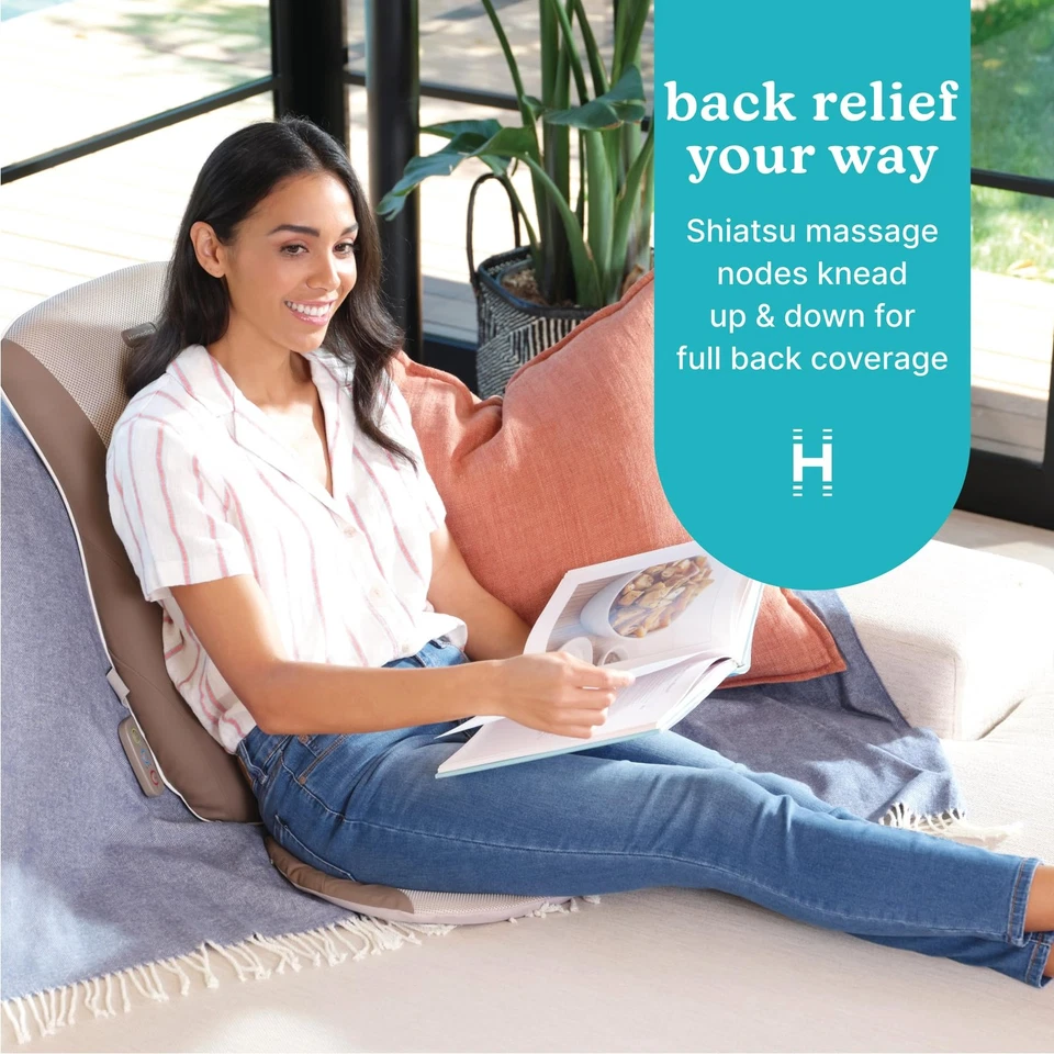 Homedics шиацу массажная подушка с подогревом для полной верхней и нижней части спины глубокий - Изображение 2 из 4