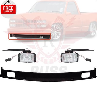 New Front Lower Valance with Fog Light 3PC Fits 1988-2000 Chevy & GMC C/K Series