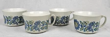 Vintage Figgjo Flint Tor Viking Set Of 4 Tea Cups Norway MCM Green Blue Floral