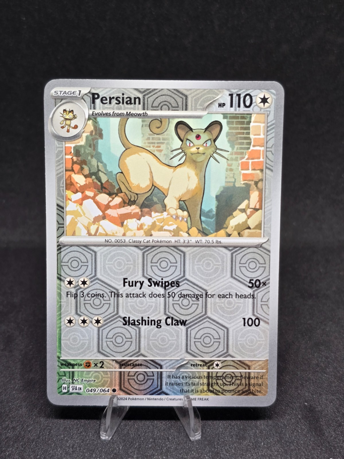 Pokémon TCG Persian 049/064 Sv: Shrouded Fable Common Reverse Holo NM