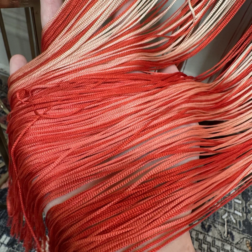 Nuevo con etiquetas Vestido Roberto Cavalli Rayas Flecos Rojo Colorido Talla 14 Aleta $4000 Foto 4 de 4