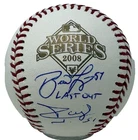 Brad Lidge and Carlos Ruiz Signed Rawlings 2008 World Series Baseball PSA 548