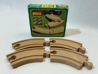 Original BRIO Short Curved Track Pack 33337 Holzgleis Original 90 s Box