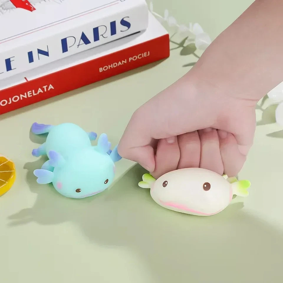1/4 peça Axolotl Squeeze Ball peixe bonito relaxar desenho animado antiestresse squishy stress - Imagem 4 de 4