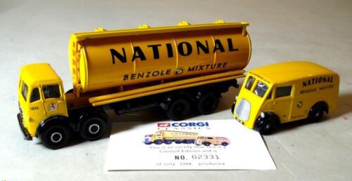 Corgi Foden Tanker and Morris van. National Benzole. SET.