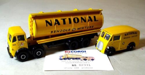 Corgi  Foden Tanker and Morris van. National Benzole. SET. - Afbeelding 1 van 8