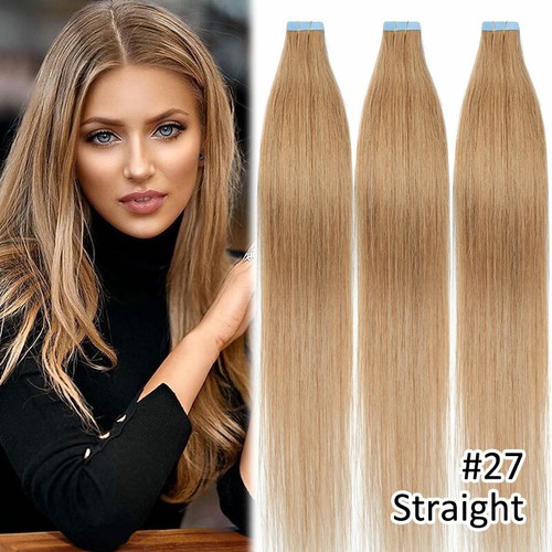 Invisible Tape In Remy Human Hair Extensions Seamless Skin Weft Blond Baby Light - Picture 23 of 77