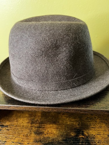 Vintage Small Borsalino Alessandria Brown Felt Fedora Size 4-1/2 Mens -- Read - Picture 4 of 11